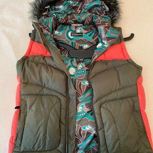Bonfire Snowboarding Company Women's Puffer Vest Detachable Hood Size M